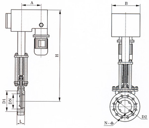 PZ273电液动刀型闸阀结构图