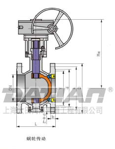 侧装偏心半球阀 蜗轮传动