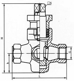三通内螺纹旋塞阀结构示意图