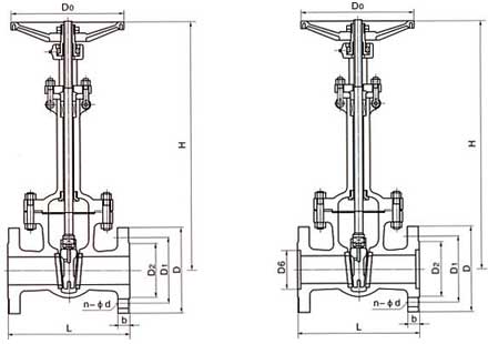 DZ41国标低温法兰闸阀结构图
