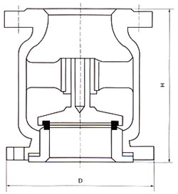 H42立式止回阀结构示意图