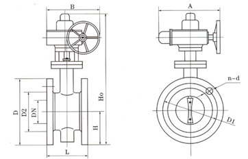 D941X电动法兰式软密封蝶阀结构图