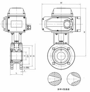 电动超短型球阀结构图