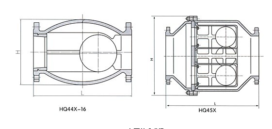 HQ45微阻球形止回阀结构示意图